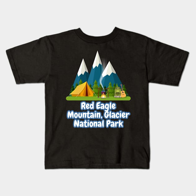 Red Eagle Mountain, Glacier National Park Kids T-Shirt by Canada Cities